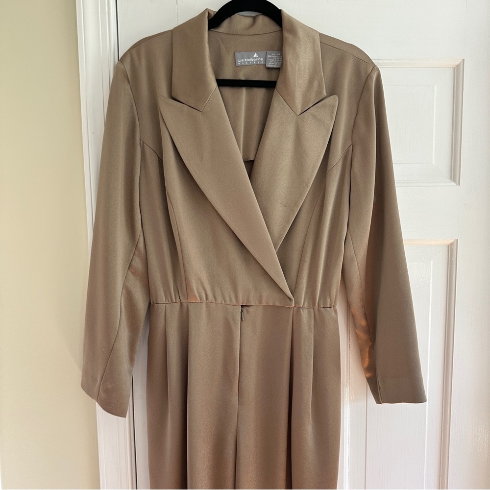 Vintage Liz Claiborne Gold Jumpsuit - Picture 3 of 10